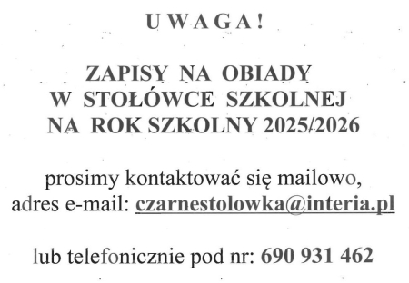 Zpisy na obiady w szkole